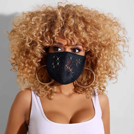 Black Red Fashion Casual Print Face Protection