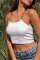 Black Fashion Sexy Spaghetti Strap Sleeveless Spaghetti Strap Short Solid Tops