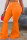Orange Zipper Fly Low Solid Zippered Loose Pants Bottoms