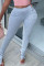 Gray Fashion Casual Skinny Solid Trousers