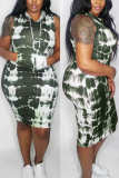 Army Green Fashion adult Ma'am Lightly cooked hooded Print Plus Size