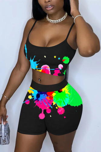 Multi-color Sexy Letter Straight Sleeveless Two Pieces