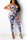 Blue Fashion Sexy Spaghetti Strap Sleeveless Off The Shoulder Skinny Camouflage Print Jumpsuits