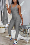 Black Sexy Active Solid Three-Piece Suits Turndown Collar Long Sleeve Cap Sleeve Regular Two Pieces