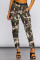 Yellow Fashion Casual Regular Print Trousers (Without Belt)