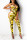 Yellow Fashion Sexy Spaghetti Strap Sleeveless Off The Shoulder Skinny Camouflage Print Jumpsuits