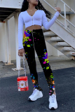 Camouflage Zipper Fly High Print pencil Pants Bottoms