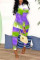 Purple Green Fashion Casual Long Sleeve O Neck Regular Sleeve Regular Print Two Pieces