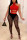 Red Milk Silk Sexy Patchwork Solid Mesh perspective contrast color Fluorescent HOLLOWED OUT pencil Sleeveless Two Pieces
