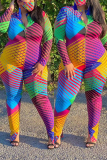 Multi-color Fashion Casual adult Ma'am O Neck Geometric Zipper Plus Size