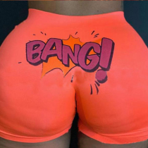 Orange Fashion Sexy Street Sportswear Skinny Mixed Printing Letter Character Bottoms