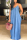 Blue Fashion Casual Spaghetti Strap Sleeveless V Neck A-Line Floor-Length Old washing Dresses
