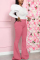 Rose Fashion Sweet Work Daily Long Sleeve O Neck Hubble-Bubble Sleeve Regular Solid Two Pieces