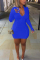 Blue Fashion adult Ma'am Sweet Cap Sleeve Long Sleeves O neck Step Skirt skirt Solid chain Dresses