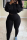 Black Active Europe and America Street Solid Skinny Long Sleeve Two Pieces