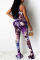 purple Sexy Print Coloured drawing Sleeveless Hanging neck Jumpsuits