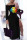Black Casual Sleeve Long Sleeves one shoulder collar Slim Dress Floor-Length Print Dresses