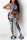 Blue Sexy Sleeveless Off The Shoulder Skinny Print Jumpsuits