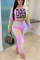 Colorful Fashion Casual Long Sleeve Hooded Collar Regular Sleeve Short Letter Print Two Pieces