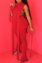 Red Sexy HOLLOWED OUT pencil Sleeveless Two Pieces