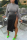 Black Sexy Sleeve O neck Step Skirt Knee-Length Ombre Dresses
