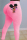 Pink Elastic Fly Mid Print pencil Pants Bottoms