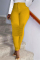 Yellow Fashion Casual Skinny Solid Trousers