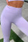 Light Purple Fashion Casual Sportswear Skinny Solid Trousers