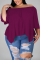 Purple Fashion Casual Bateau Neck Half Sleeve Regular Sleeve Solid Plus Size Tops