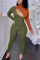 Army Green Fashion Sexy Polyester Long Sleeve Turtleneck Regular Sleeve Regular Patchwork Two Pieces