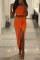 Orange Fashion Sexy Sleeveless O Neck Tank Short Solid Two Pieces