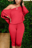 Pink Sexy Solid pencil Long Sleeve Two Pieces
