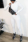 White Fashion Print Long Sleeve O Neck Jumpsuits