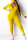 Yellow Fashion Casual V Neck Long Sleeve Regular Sleeve Skinny Solid Jumpsuits (With Mask)