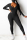 Black Fashion Casual V Neck Long Sleeve Regular Sleeve Skinny Solid Jumpsuits (With Mask)