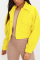 Yellow Fashion Casual Turndown Collar Long Sleeve Regular Sleeve Solid Coats