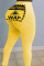 Yellow Sexy Print Sports