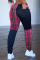 rose red Casual Patchwork Split Joint Bottoms