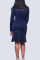 Hide Blue Sexy Solid Patchwork O Neck Long Sleeve Knee Length Dresses