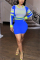 Orange Sexy Twilled Satin Letter Patchwork Print Patchwork Basic O Neck Long Sleeve Mini A Line Dresses