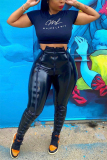 Black Sexy Solid Skinny Bottoms