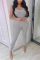 Gray Sexy Sportswear O Neck Sleeveless Spaghetti Strap Skinny Solid Jumpsuits
