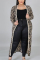 Leopard Fashion Casual O Neck Long Sleeve Regular Sleeve Leopard Print Plus Size Set (Without Belt)