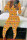 Orange Fashion Adult Living Print V Neck Skinny Jumpsuits