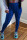 Blue Fashion Casual Regular Print Trousers