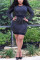 Black Fashion Casual Regular Sleeve Long Sleeve O Neck A Line Knee Length Patchwork Dresses
