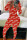 Red Fashion Adult Living Print V Neck Skinny Jumpsuits