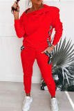 Red Fashion Casual Street Solid Regular Two Pieces