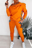Orange Fashion Casual Street Solid Regular Two Pieces