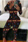 multicolor Fashion Adult Living Print V Neck Skinny Jumpsuits